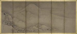 Monte Fuji y Punto Matsubara, Biombos de Kano Tanyu