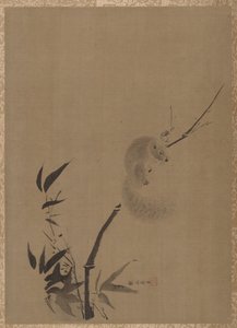 Ardilla en Bambú de Kanō Tan’yū