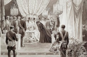 Entierro del Emperador Alejandro III en la Catedral de San Pedro y San Pablo en San Petersburgo, 1894 de Karel Brozh