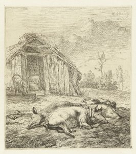 Tres cerdos por un corral Animales (título de la serie) de Karel Du Jardin