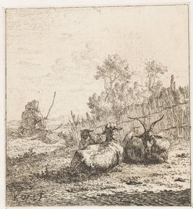 Cabra y dos ovejas Animales (título de la serie) de Karel Du Jardin