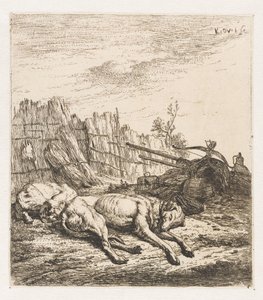 Perros de caza durmiendo Animales (título de la serie) de Karel Du Jardin