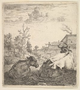 La vaca y el ternero de Karel Du Jardin