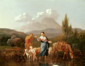 Sagrada Familia en un arroyo de Karel Dujardin