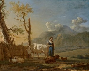 Paisaje con una pastora de Karel Dujardin