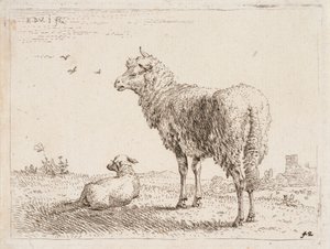 Oveja con cordero de Karel Dujardin