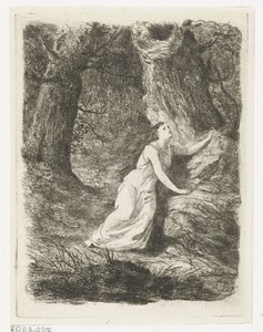 Olwene deambula por el bosque Aeddon (título de la serie) de Karel Frederik Bombled