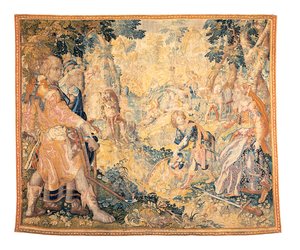 Tapiz mitológico de Delft que representa una escena de Orlando Furioso, por Franciscus Spierinckx de Karel Van Mander