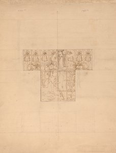Desnudo y Pez con Flores (Estudio para ventana de baño grabada) de Karel Vitezslav Masek