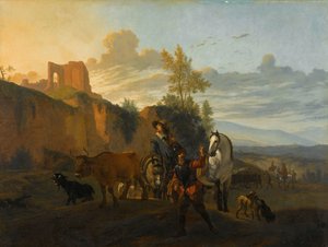 Paisaje italiano con soldados
