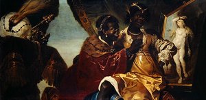 Hidaspes y Persina ante una pintura de Andrómeda