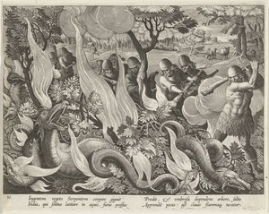 La caza de serpientes de agua en la India
Escenas de caza (título de la serie)
Venationes Ferarum, auium, piscium pvgnae Bestiariorum (título de la serie)