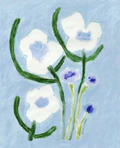 Flores azul pastel