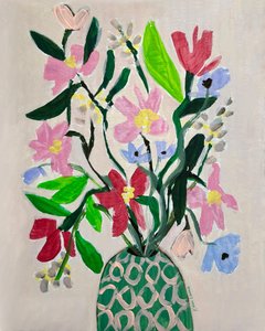Flores en un jarrón de colores de Karin Lauria
