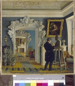 El escultor Ivan P. Vitali (1794-1855) trabajando. Pintura de Karl Petrovich Bodri (1812-1894), óleo sobre lienzo