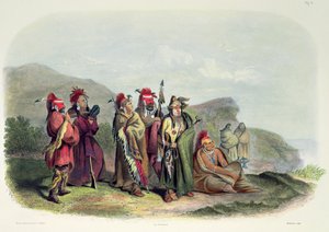 Indios saukie y fox, lámina 20 del volumen 1 de "Viajes por el interior de Norteamérica". de Karl (after) Bodmer