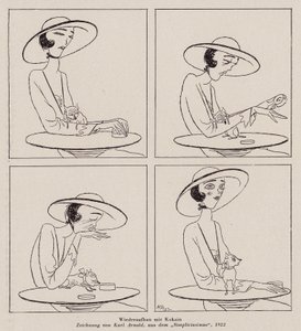 Mujer tomando cocaína (litografía)