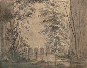 Ruinas inundadas de un monasterio, ca. 1824