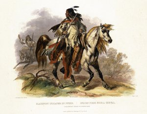 Un indio Blackfoot a caballo, lámina 19 del Volumen 1 de 