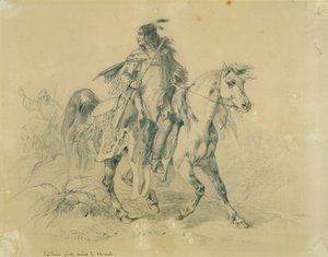 Guerrero Blackfeet a caballo de Karl Bodmer