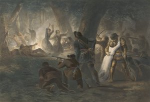 Liberación de las Hijas de Daniel Boone y Richard Callaway, pub. 1852 de Karl Bodmer
