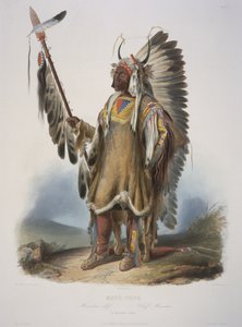 Mato-Tope, un jefe Mandan, grabado por J. Hurliman, publicado en 1839