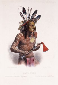 Mato-Tope, adornado con las insignias de sus hazañas bélicas, 1844 de Karl Bodmer