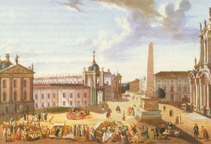 Antiguo Mercado de Potsdam con Palacio de la Ciudad (con vistas a la Schlossstrasse) de Karl Christian Wilhelm Baron