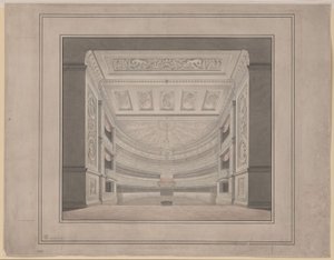 Berlín. Schauspielhaus en la Gendarmenmarkt, sala de espectadores de Karl Friedrich Schinkel