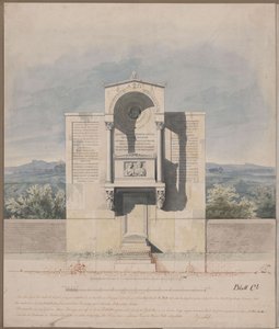 Bonn. Proyecto para el monumento funerario de Barthold Georg Niebuhr, con retrato en relieve del matrimonio de Karl Friedrich Schinkel