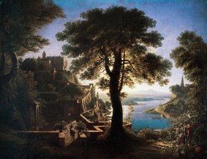 Castillo junto al río de Karl Friedrich Schinkel