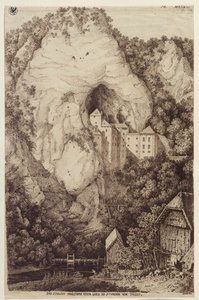 El castillo de Predjama o Lueg, a XII horas de Trieste de Karl Friedrich Schinkel