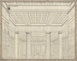 Dido. Ópera de Bernhard Klein. Diseño para la 3.ª decoración. Cámara en el palacio de Karl Friedrich Schinkel