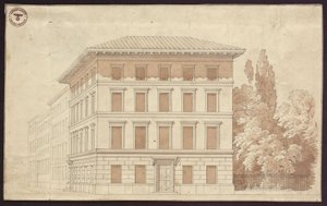 Proyecto para una casa de vivienda. Vista de Karl Friedrich Schinkel