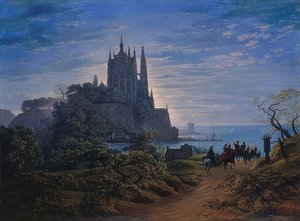 Iglesia gótica en una roca junto al mar