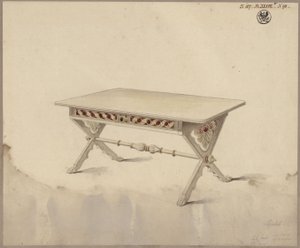 Potsdam. Palacio de Babelsberg (?). Diseño para una mesa inclinada de Karl Friedrich Schinkel