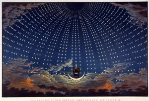 Escenografía para La flauta mágica, ópera de Wolfgang Amadeus Mozart, realizada por Karl Schinkel (1781-1841)