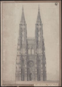 Estrasburgo. Catedral. Proyecto para la finalización de la fachada oeste de Karl Friedrich Schinkel