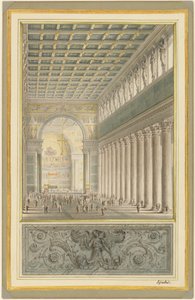 La nave, el ábside y el crucero de una catedral para Berlín de Karl Friedrich Schinkel