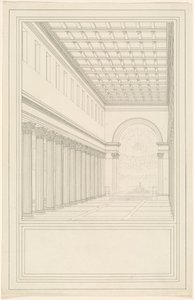 La Nave y el Ábside, sin Transepto, de una Catedral para Berlín de Karl Friedrich Schinkel