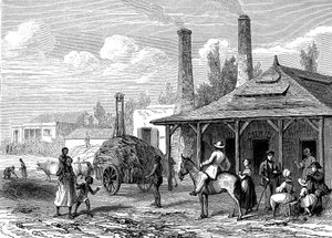 Azucarera en Mauricio en 1863. Le T du Monde París 1863 Editor de Karl Girardet