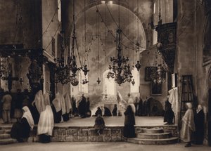 Belén, Servicio en la Iglesia de la Natividad (foto b/n)