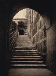 Hebrón, Haram, Escaleras (foto b/n)