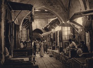 Jerusalén, Bazar (foto b/n)