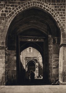 Jerusalén, entrada a la plaza del Templo (foto en blanco y negro)