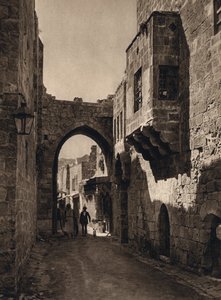 Jerusalén, escena callejera (foto en blanco y negro)