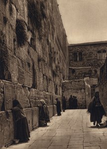 Jerusalén, lugar de los lamentos de los judíos (foto b/n)