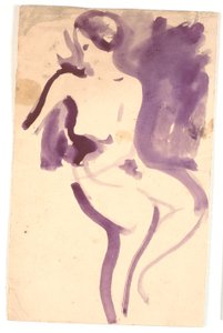 Modelo femenino desnudo sentado