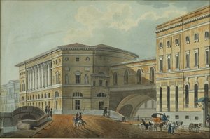 Vista del terraplén del Palacio en San Petersburgo, primer cuarto del siglo XIX
