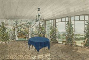 Jardín de invierno en la finca Pavlino de Vielgorsky, 1834